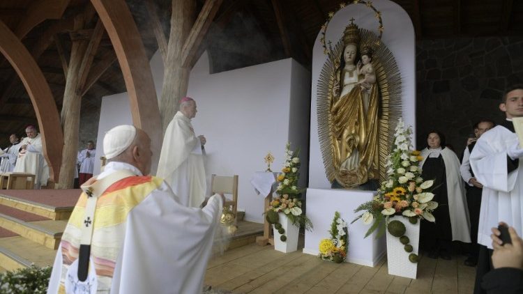 教皇フランシスコ、ルーマニアのスムレウ・チュク巡礼聖堂でのミサで　2019年6月1日