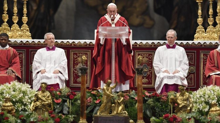 Pope Francis celebrates Mass on the Solemnity of Saints Peter and Paul