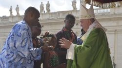 Papa Francisc la Sfânta Liturghie din 29 septembrie 2019 pe esplanada bazilicii Sfântul Petru.
