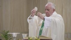 Pope Francis celebrates Mass at Casa Santa Marta