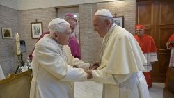 Archive photo of Pope Francis and Pope Emeritus Benedict XVI