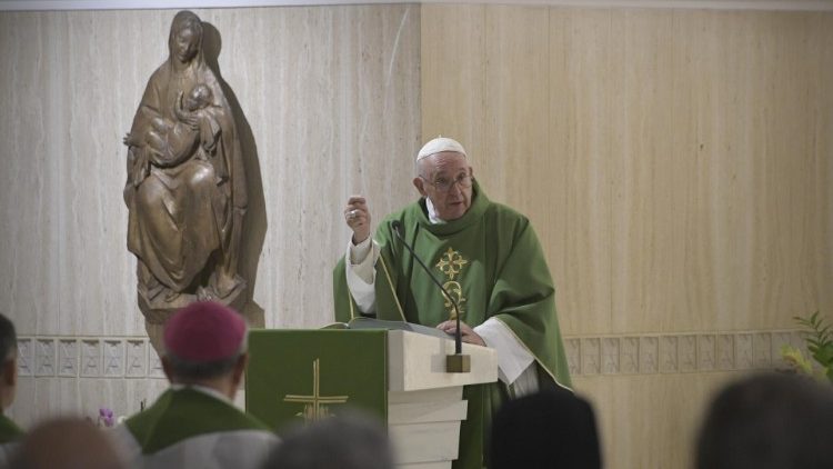 from the lectern of Pope Francis in Santa Marta house