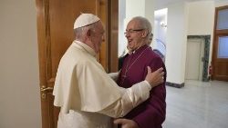 Pope Francis greets Archbishop Justin Welby on 13 November 2019