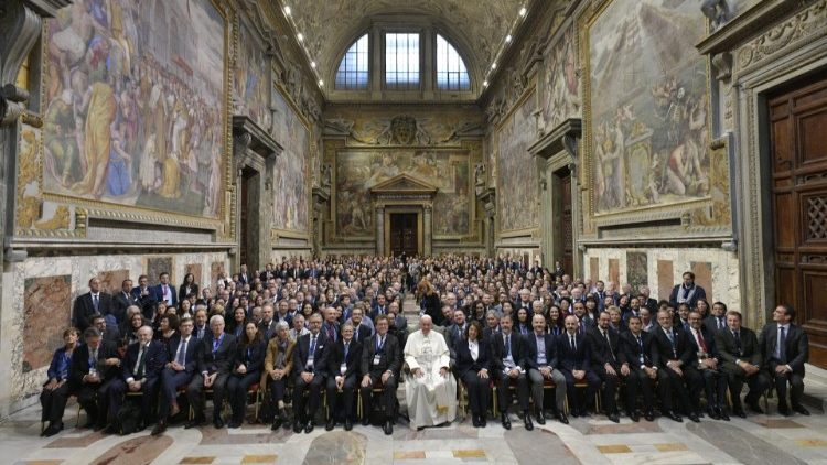 Pope Francis with participants in the 20th International Congress of Penal Law.