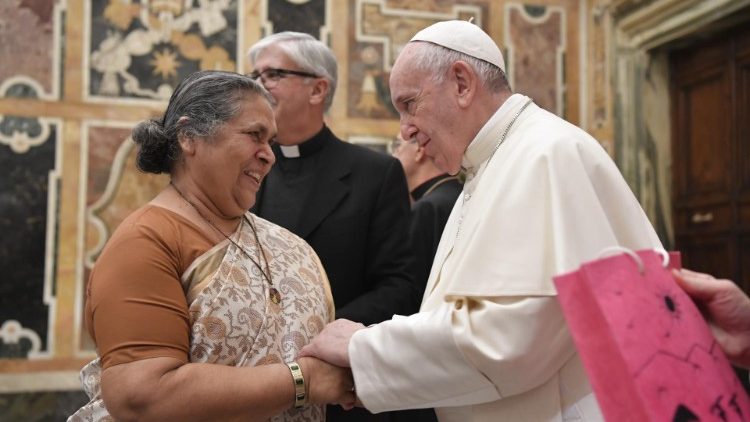 Sr. Lucy Kurien meets Pope Francis in the Vatican 