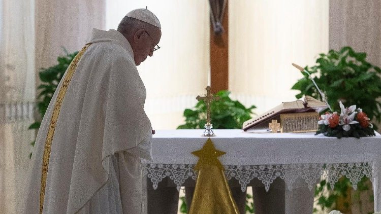 Påven Franciskus i morgonmässan i Sankta Marta 9 januari 2020