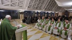 Pope Francis celebrates Holy Mass at Casa Santa Marta, February 7, 2020.