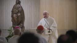 Le Pape François pendant son homélie à Sainte-Marthe le 14 février. 