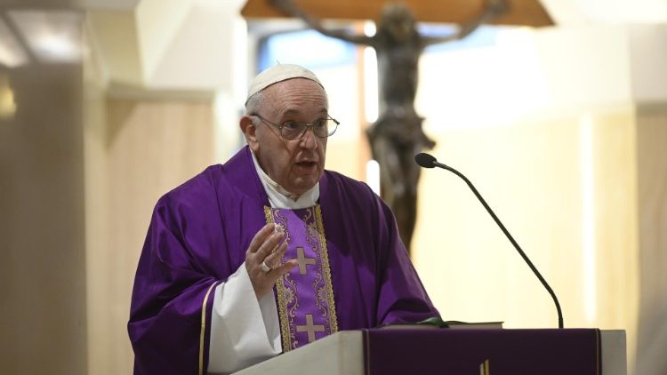 教皇フランシスコ、バチカンのサンタ・マルタ館でのミサ　2020年3月20日