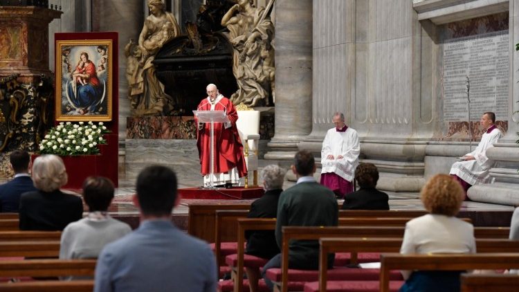 教皇フランシスコによる聖霊降臨の主日のミサ　2020年5月31日　バチカン・聖ペトロ大聖堂
