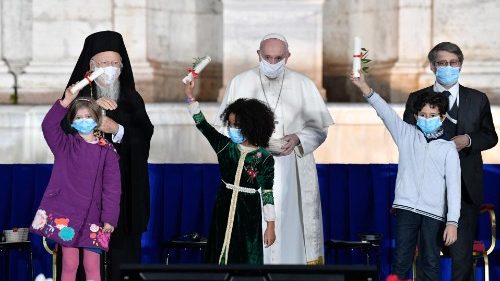 El Papa en el encuentro Internacional de oración por la paz realizado en octubre del 2020