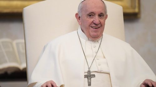 Papa Francisc la audienţa generală de miercuri, 17 martie 2021, desfăşurată în Biblioteca din Palatul Apostolic