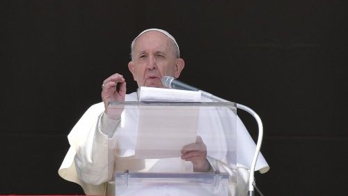 Pope Francis leads the Angelus prayer on Sunday