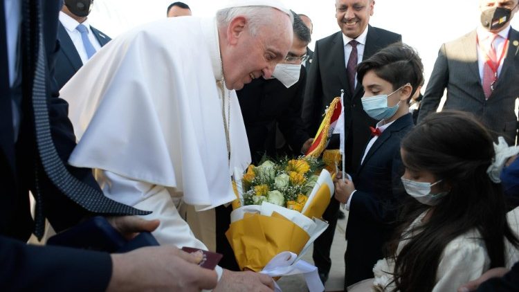 Pope Francis during his visit to Iraq in March 2021