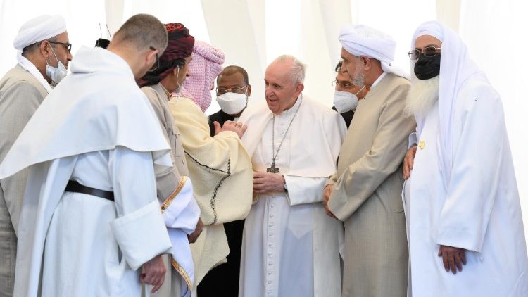 Interreligious meeting in Ur, Iraq during Pope Francis' Apostolic Visit