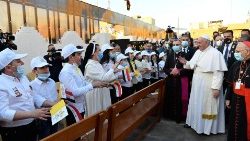 البابا فرنسيس خلال زيارته الرسولية إلى العراق - آذار مارس ٢٠٢١