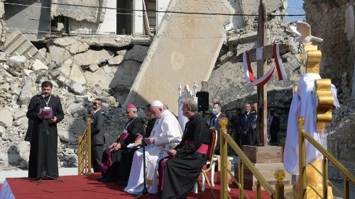 Pope Francis in Mosul, Iraq during his Apostolic Journey