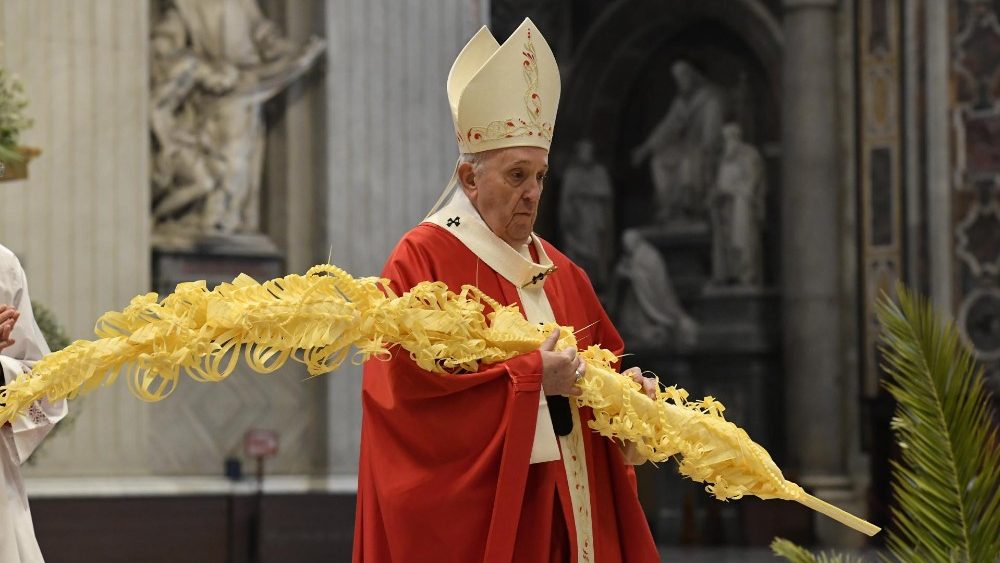  Papa Franjo tijekom mise u Nedjelju muke Gospodnje; 28. ožujka 2021.