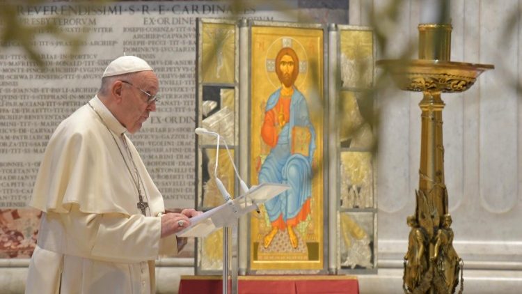 Pave Frans under Urbi et orbi påskedag 2021