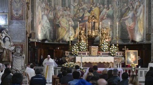教皇フランシスコによる「神のいつくしみの主日」のミサ　2021年4月11日　ローマ、サント・スピリト・イン・サッシア教会　
