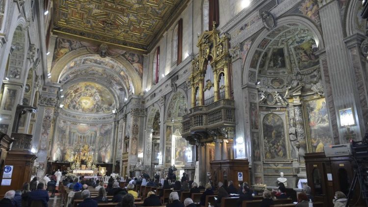 Pope Francis celebrates Mass in the Church of Santo Spirito in Sassia