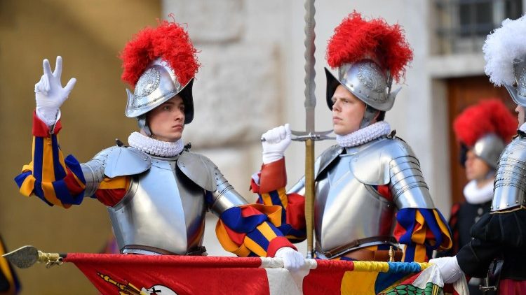 A new recruit swears his oath in the Pontifical Swiss Guard