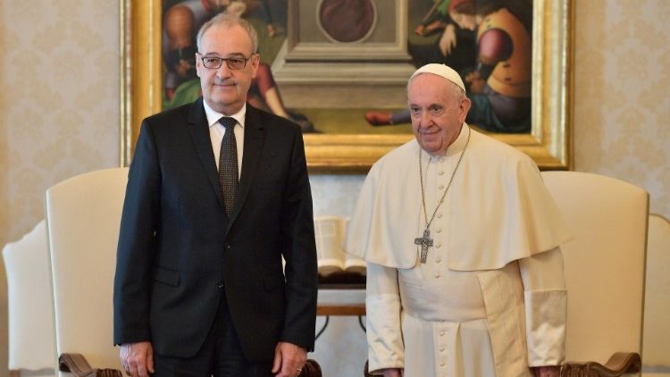 Pope Francis and the President of the Swiss Confederation, Guy Parmelin