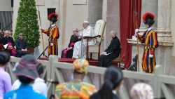 教皇フランシスコによる2021年5月12日の一般謁見　バチカン・聖ダマソの中庭