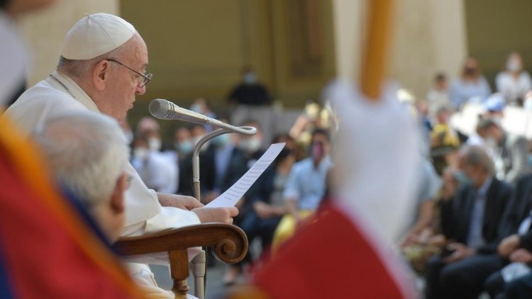 Påven Franciskus vid allmänna audiensen 16 juni 2021