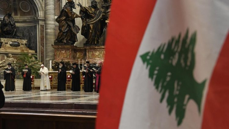 Journée de prière pour le Liban en la basilique saint-Pierre de Rome, le 1er juillet 2021.