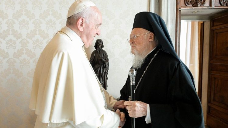 Papež Frančišek in carigrajski ekumenski patriarh Barotlomej, oktober 2021