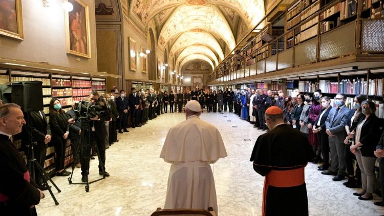 Pope Francis inaugurates the new exhibition space in the Apostolic Library
