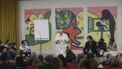 Pope Francis meets with Scholas Occurentes in the Vatican in November 2021