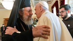Папа Франциск и Негово Блаженство Хризостом II, Апостолическо ппосещение в Кипър и Гърция, 2021.12.03