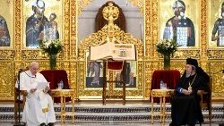 2021.12.03 Viaggio apostolico a Cipro e in Grecia Incontro con il Santo Sinodo nella cattedrale Ortodossa