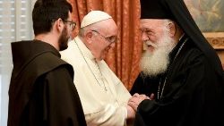 Encontro do Papa com Sua Beatitudine Ieronymos II no Arcebispado ortodoxo