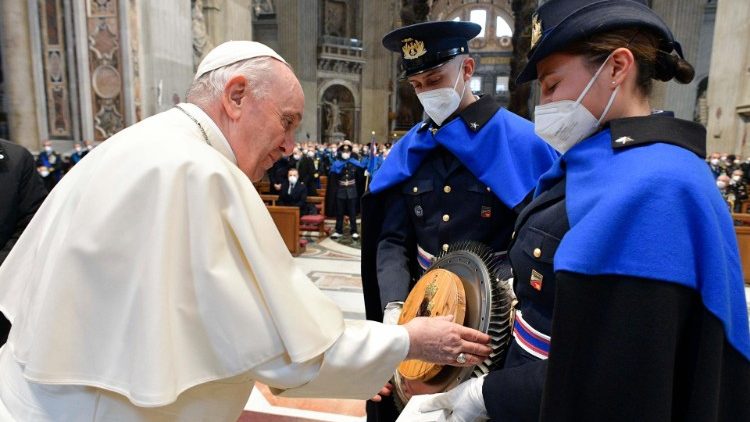 Pope Francis meets members of the Italian Air Force