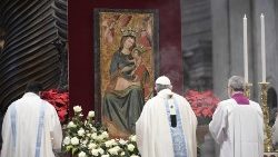 Pope Francis celebrates Holy Mass for the Solemnity of the Blessed Virgin Mary, Mother of God 