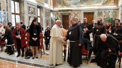 Papa com a Delegação de comunicadores da Terra Santa