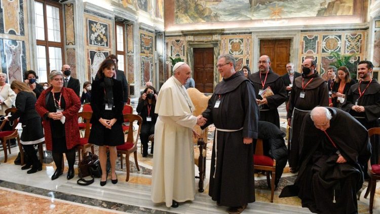 Pope Francis meeting with the delegation from Holy Land Review