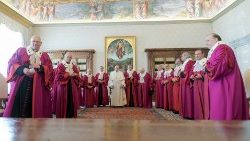 Pope Francis with members of the Apostolic Tribunal of the Roman Rota on Thursday
