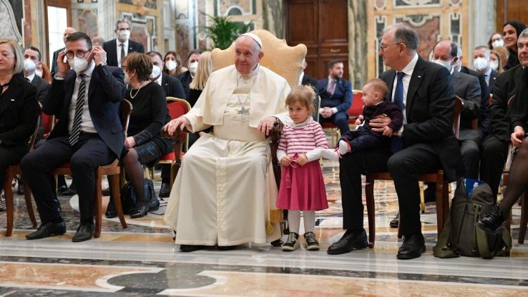 Pope Francis with the Association's members
