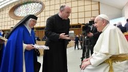 Una religiosa viene presentata al Papa durante l'udienza generale nell'Aula Paolo VI