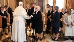 Pope Francis speaks with participants in the General Chapter of the Sisters of Saint Dorothy
