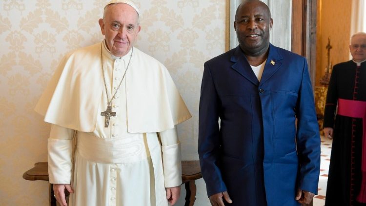Pope Francis and the President of the Republic of Burundi, Évariste Ndayishimiye