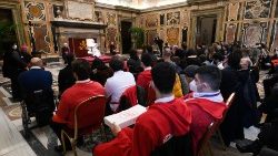 Sala Clementina del Vaticano, encuentro del Papa con los miembros de la Fundación Italiana para el Autismo