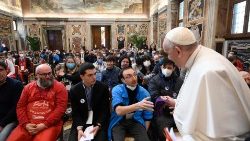 Pope meeting the delegation from the Italian Autism Federation