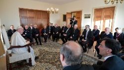 Pope Francis during his meeting with Maltese Jesuits