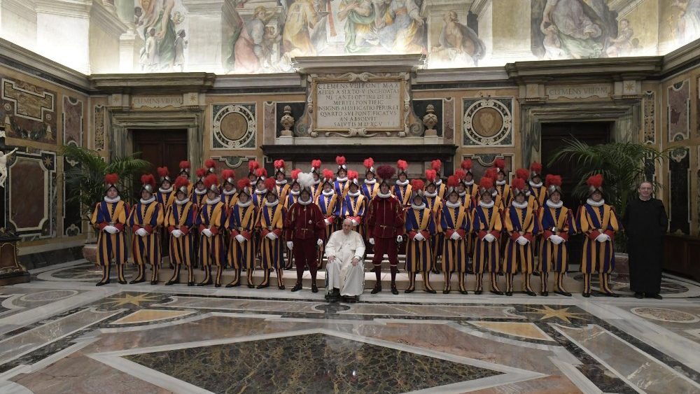  Pápežská švajčiarska garda na audiencii u Svätého Otca, 6. mája 2022