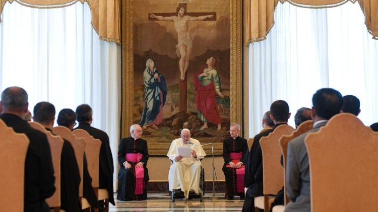 Pope Francis addresses the Pontifical Romanian College, "Pio Romeno"